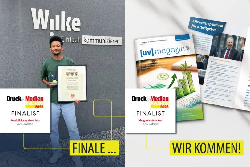 Zwei Nominierungen bei den Druck&Medien Awards 2026. Darüber freuen wir uns sehr.